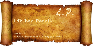 Léber Patrik névjegykártya